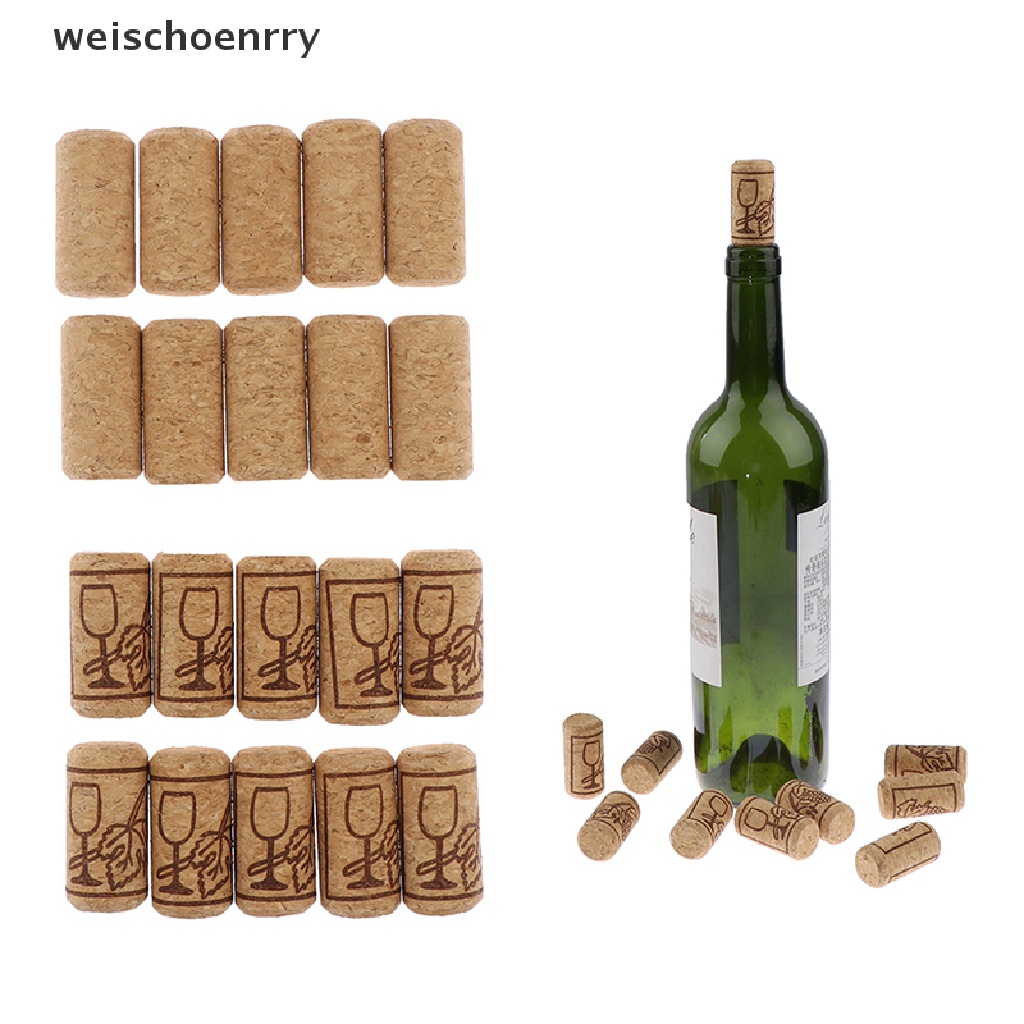 Set 10 nút bần đậy chai rượu bằng gỗ