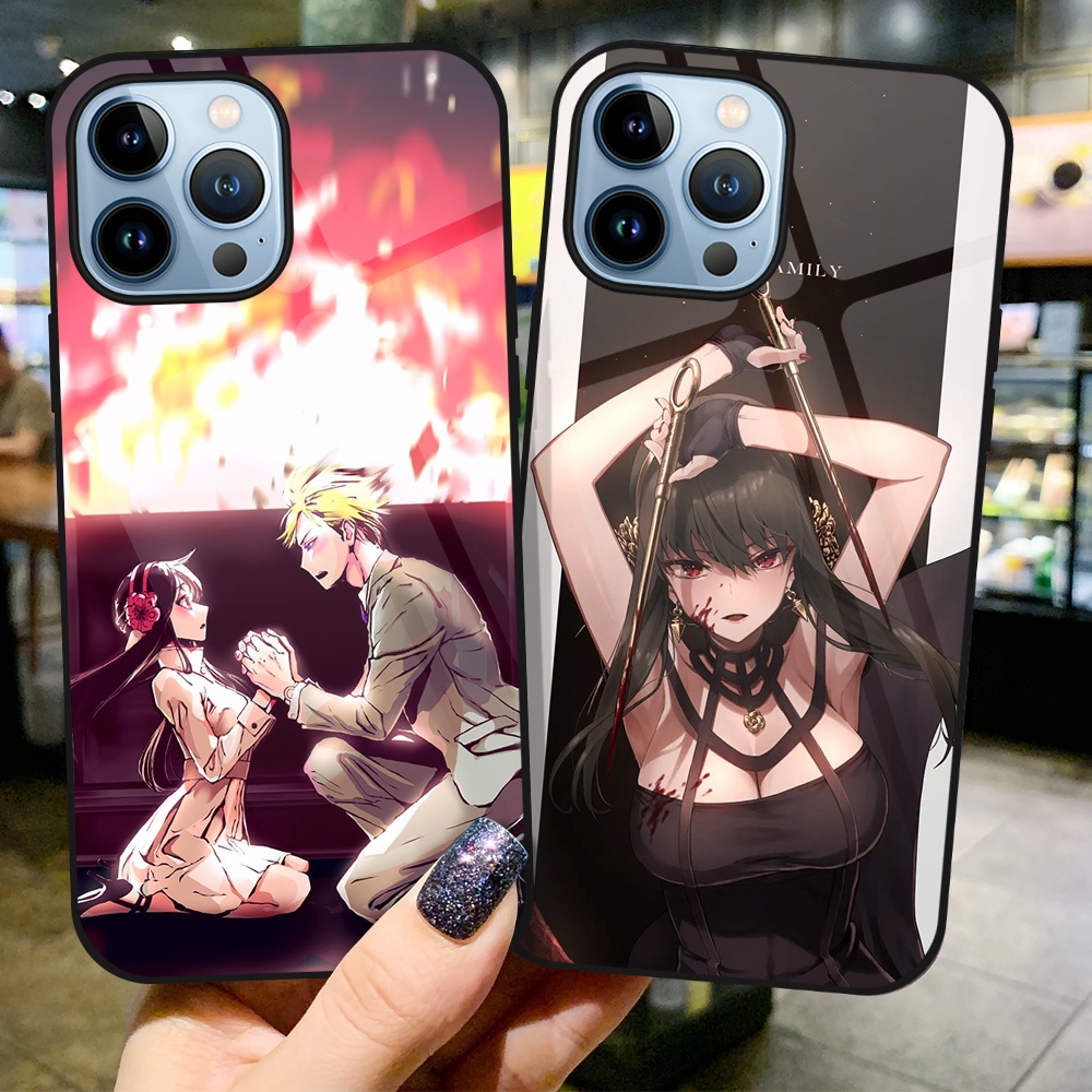 Ốp Điện Thoại Kính Cường Lực Cứng In Hình Anime Cho IPhone 13 Pro Max 11 12 IPhone XS Max 7 8