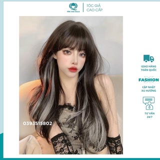 Tóc giả nữ đẹp [FREESHIP] Tóc giả nguyên đầu thẳng vàng nghệ