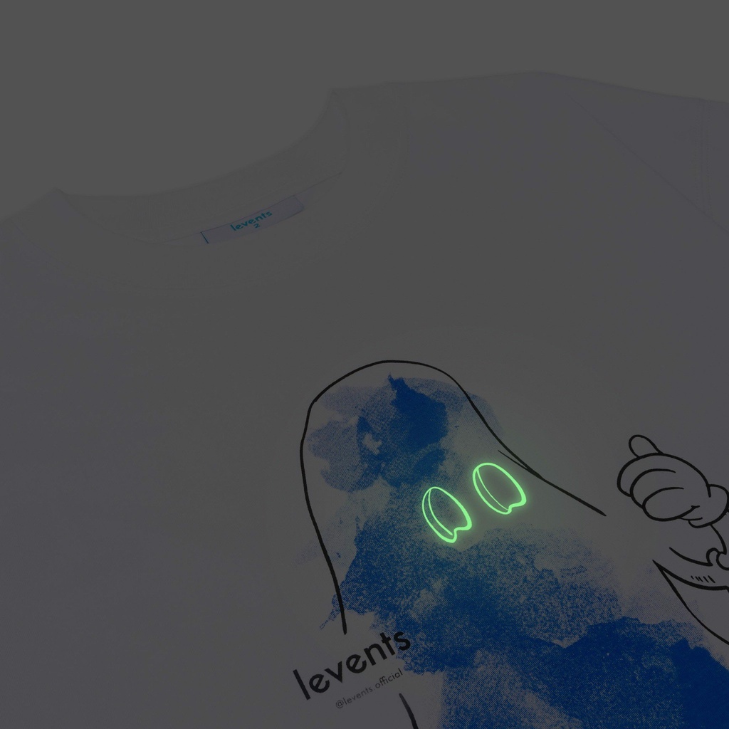 Áo LEVENTS Chubby Ghost Hình Con Ma, Lvs Tee Thun Tay Lỡ Form Rộng Nam Nữ Full Tag Unisex Black White SATO SHOP STORE