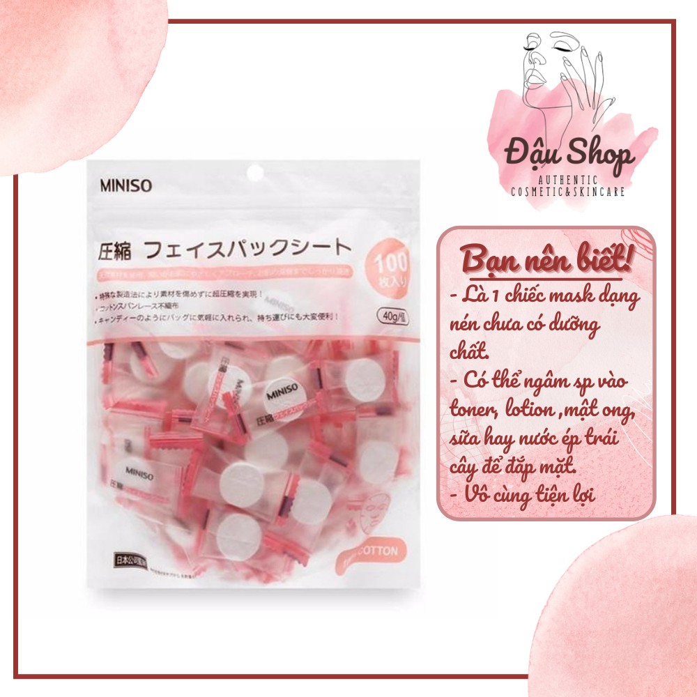 Combo 100 viên mặt nạ nén Miniso