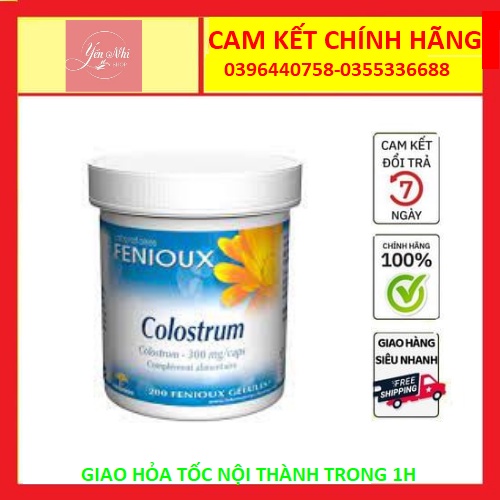 Sữa Non Fenioux Colostrum Pháp hộp 200 viên