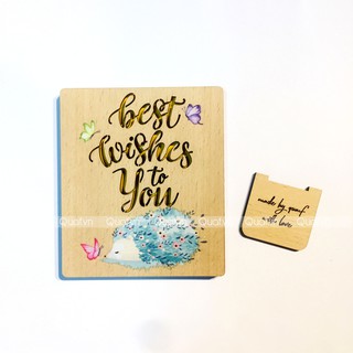 (3 lớp) Thiệp gỗ best wishes for you