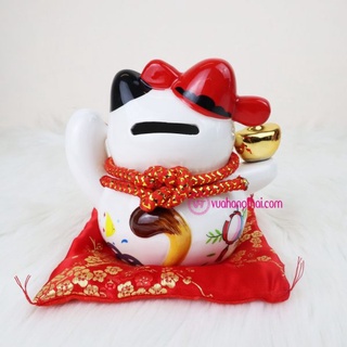 Mèo thần tài may mắn có ống heo (12x14x14cm)