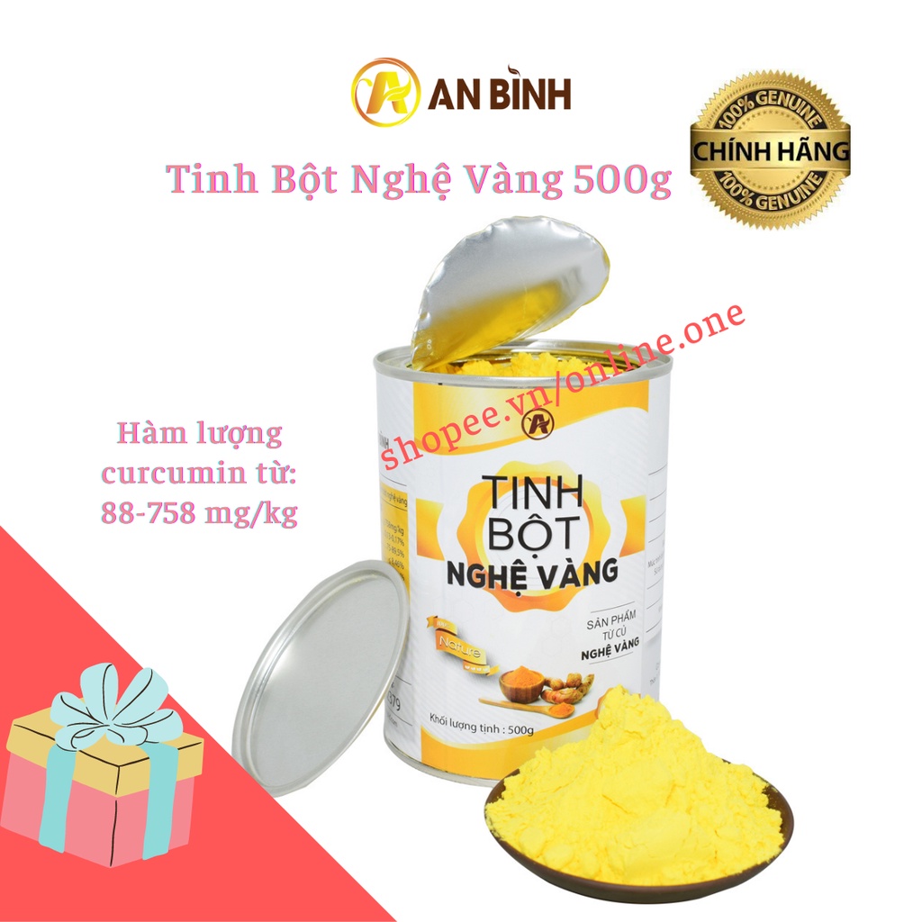 Tinh Bột Nghệ Vàng 500g An Bình, Đẹp Da, Hỗ Trợ Viêm Dạ Dày, Nguyên Chất Thiên Nhiên