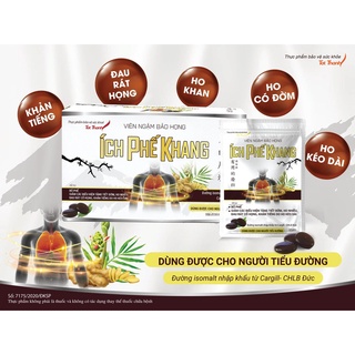 Viên ngậm ho bảo họng Ích Phế Khang Giúp bổ phế, giảm các biểu hiện tăng tiết đờm, ho nhiều, đau rát cổ họng Túi 10 Viên