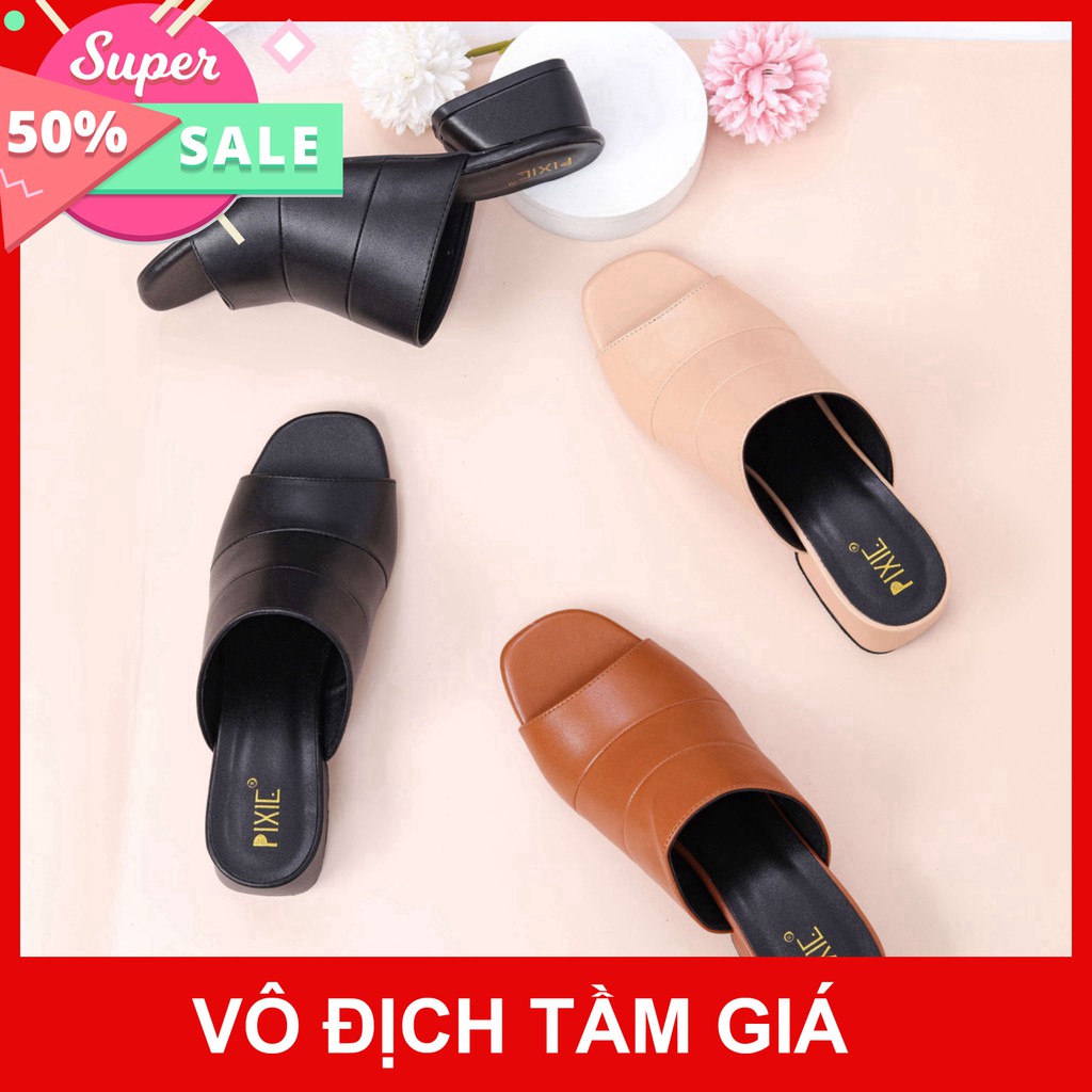 Guốc Cao Gót 3cm Bản Ngang Pixie X624