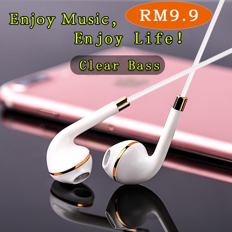 Siêu bán Thời trang In-Ear Clear Bass Tai nghe Chơi game Điều khiển âm lượng Tai nghe stereo Có micro