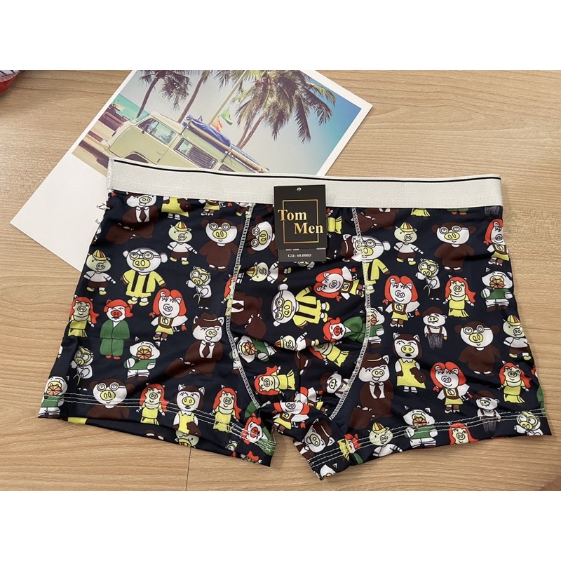 [ Combo ] 4 quần boxer Hoạt Hình cho nam , chất liệu thun lạnh thoáng mát, hàng sẵn có!