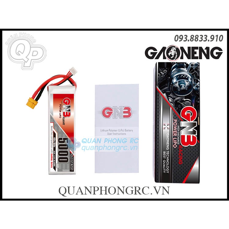 Pin GNB 5000mAh 3S 40C 11.1V LiPo Battery XT60