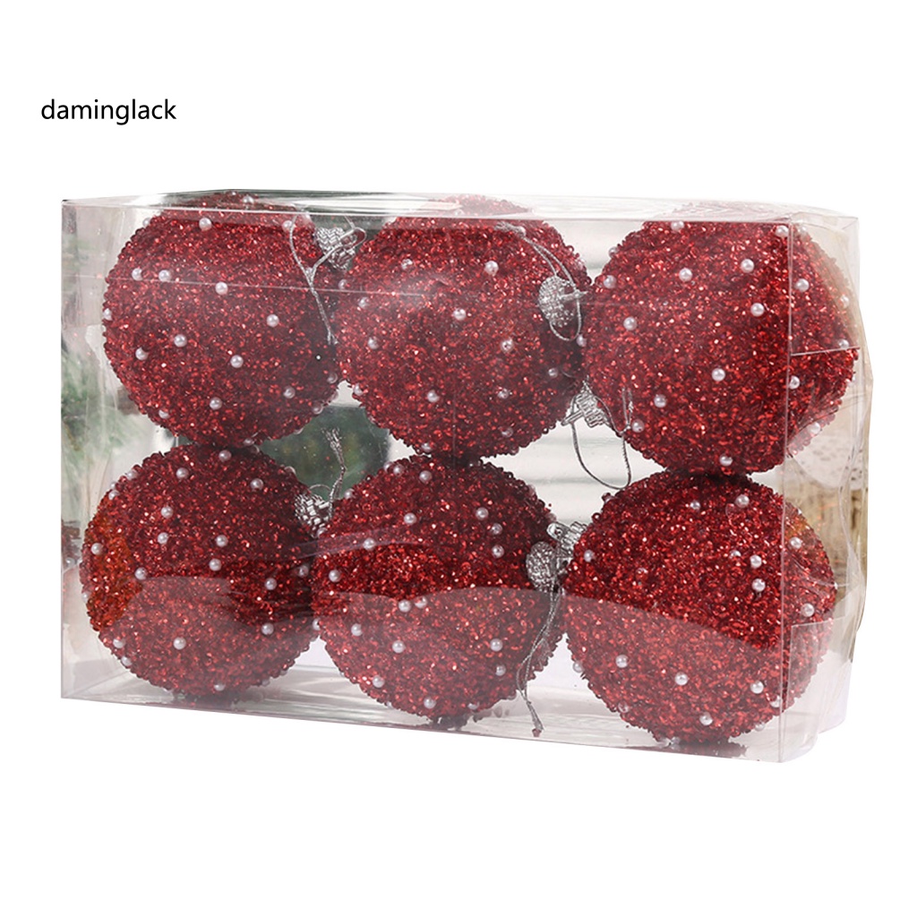 Bộ 6 Quả Châu 8cm Trang Trí Giáng Sinh