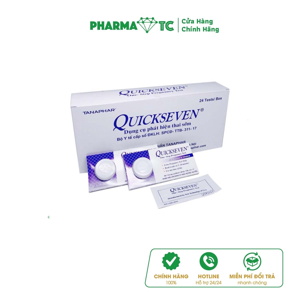 Que thử thai Quickseven 2 vạch chính xác - test thử thai hai vạch sớm nhanh hiệu quả tức thì -  PharmaOTC