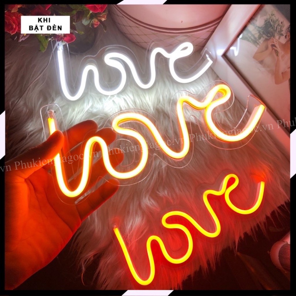 Đèn trang trí, đèn chữ LOVE huỳnh quang