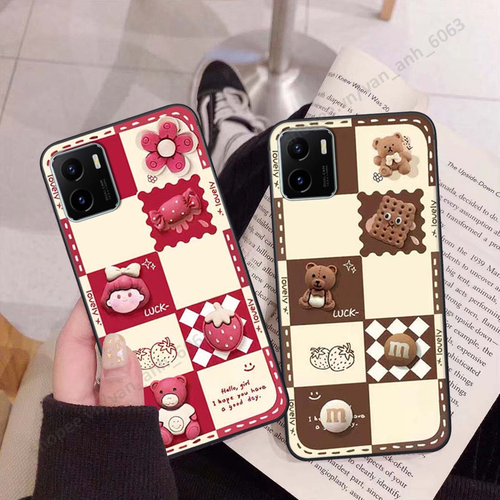 Ốp lưng Vivo Y15s hình gấu, kẹo dễ thương cute