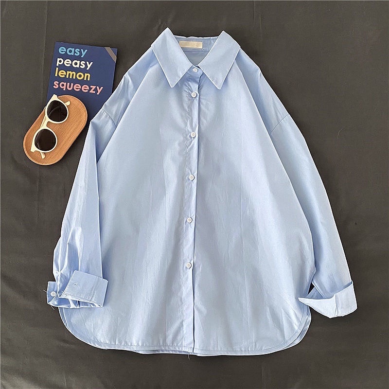 Áo sơ mi trắng basic trơn nhiều màu | BigBuy360 - bigbuy360.vn