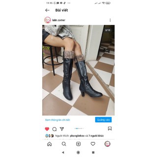 Boots gối da thật