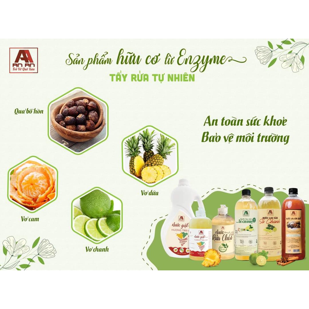 Nước lau sàn quế đậm đặc An An dung tích 1 lít nước lau nhà hữu cơ an toàn tuyệt đối