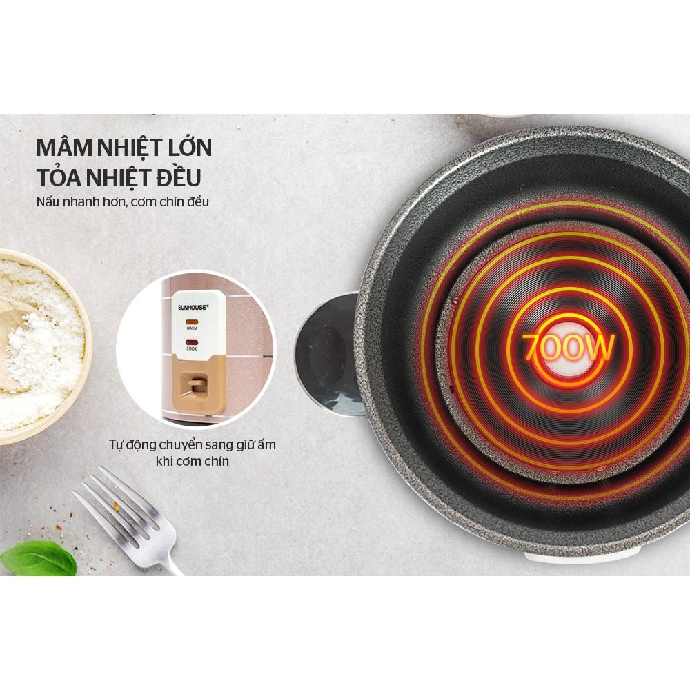 Nồi cơm điện sunhouse SHD8125, nồi cơm điện lắp rời 1,8lit | BigBuy360 - bigbuy360.vn