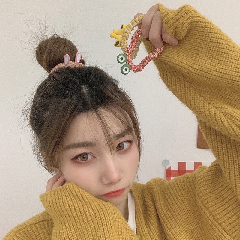 Chun cột tóc vải dễ thương hình thú