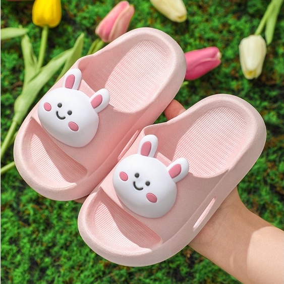 Dép Sandal Chống Trượt Họa Tiết Thỏ Hoạt Hình Dễ Thương Cho Bé