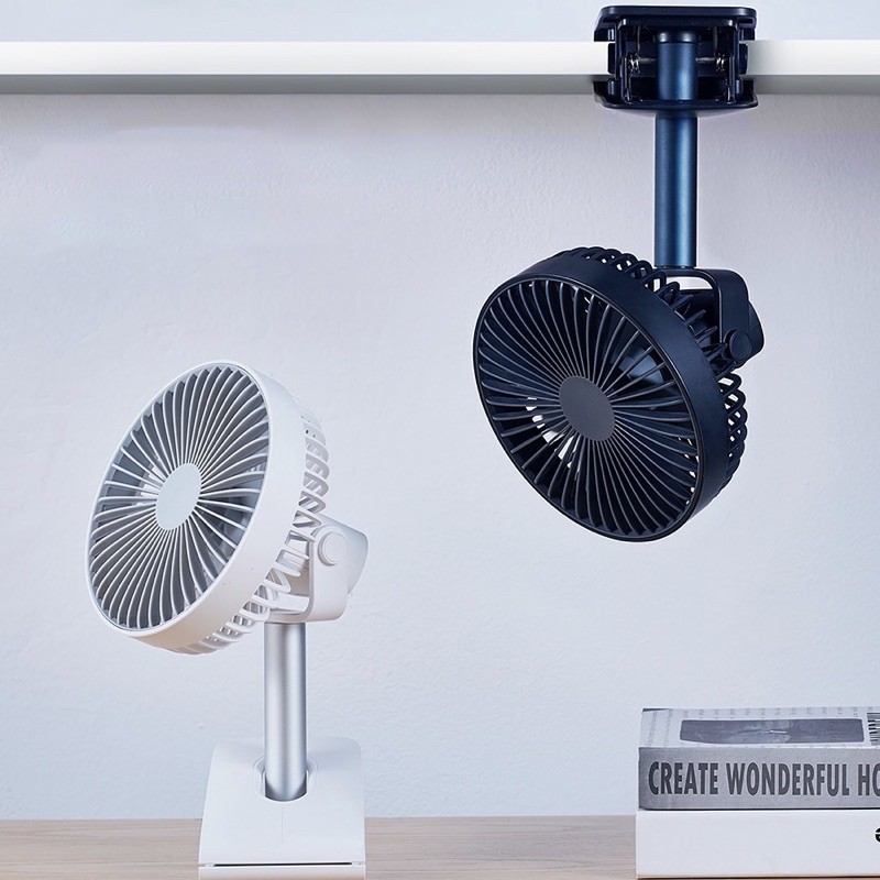 Quạt sạc tích điện mini kẹp bàn làm việc - Bàn học đầu xoay 360 độ tiện lợi Jisulife F7B | BigBuy360 - bigbuy360.vn