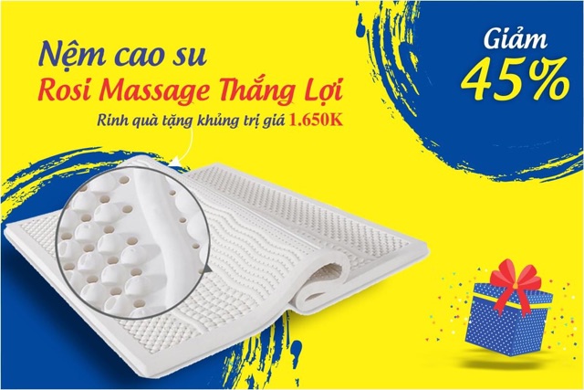 Nệm 10p cao su thiên nhiên ROSI massge BH 15 năm chính hãng