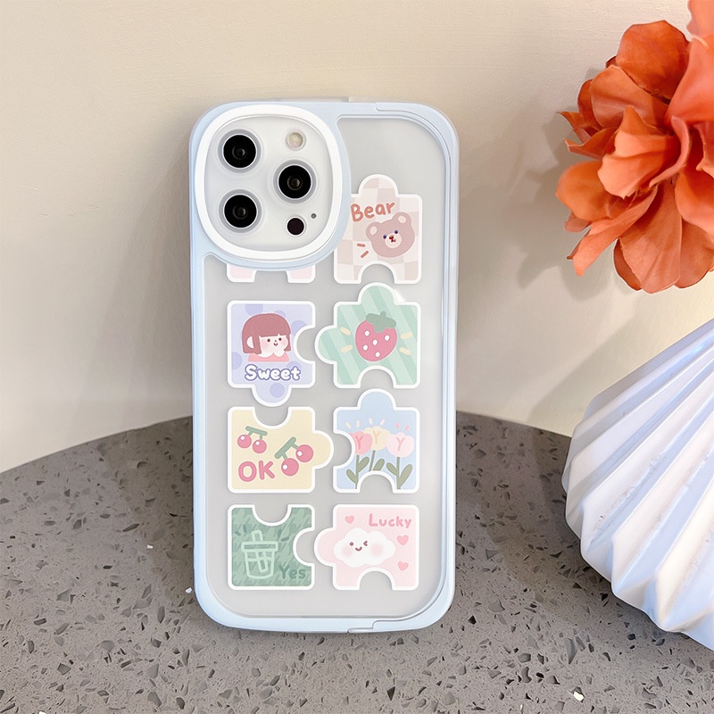 Ốp Điện Thoại Kiểu Mảnh Ghép Có Giá Đỡ Cho iphone7 / 7plus / 8 / 8plus / xs / 11 / 12 / 13 / 14 / pro / max / plus / promax