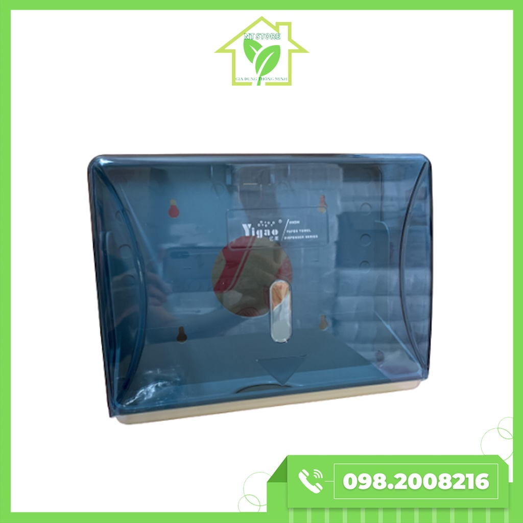 Hộp đựng giấy lau tay Yigao gắn tường nhựa ABS hai màu trắng xanh