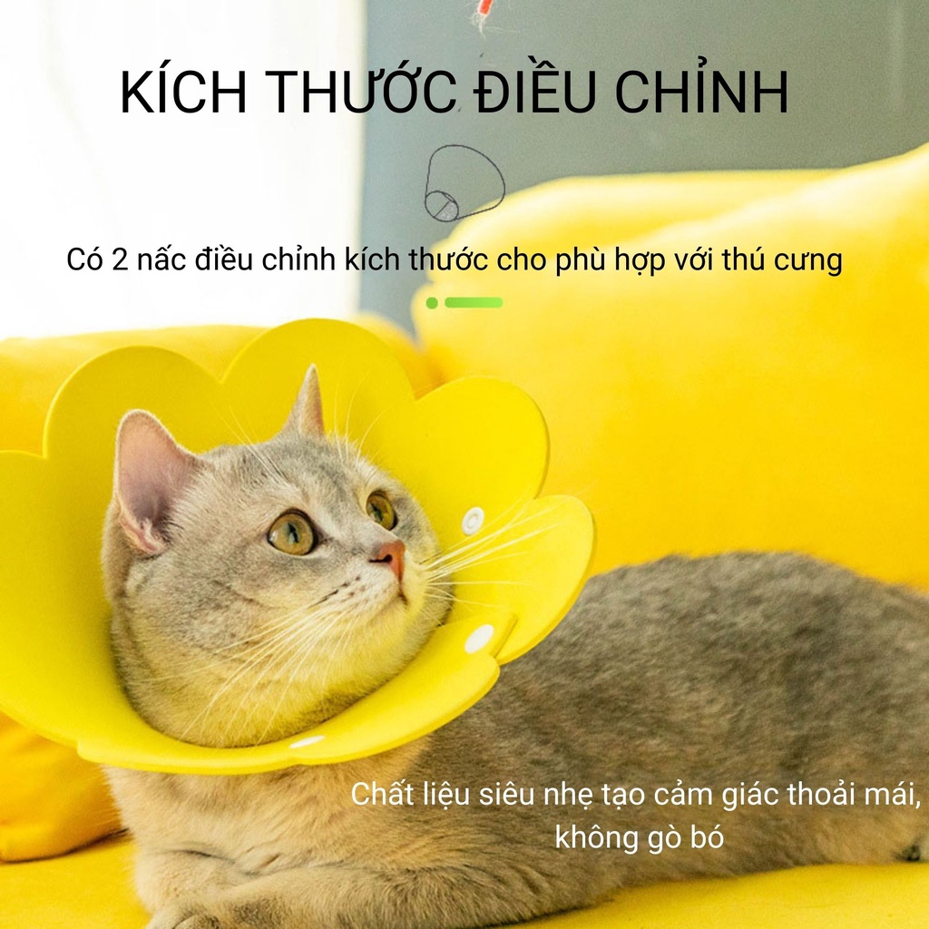 Vòng Đeo Cổ Chống Liếm Hình Bông Hoa Cho Chó Mèo Nhiều Size - MIAOCAT