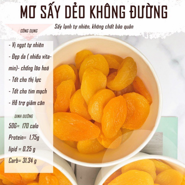 Mơ Thổ Nhĩ Kì 500g sấy dẻo rút hạt KHÔNG ĐƯỜNG