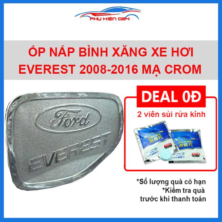 Ốp nắp bình xăng Everest 2008-2009-2010-2011-2012-2013-2014-2015-2016 mạ crom chống trầy trang trí ô tô