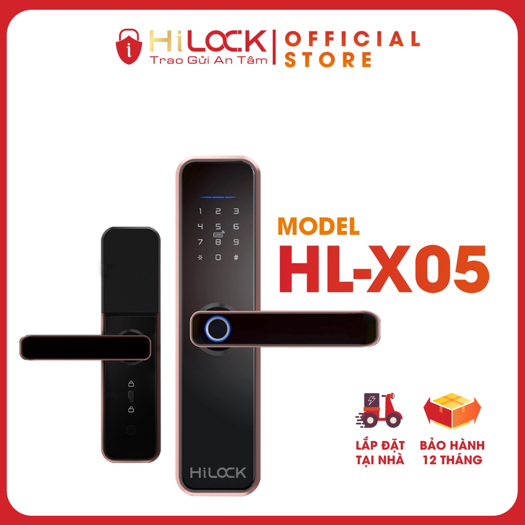Khóa cửa vân tay thông minh HL X5 mở khóa vân tay, thẻ từ, chìa cơ, mật khẩu, cảm ứng. app wifi điện thoại X3 Tuya Smart