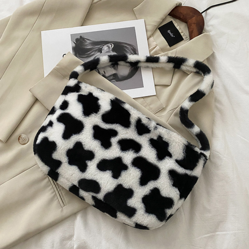 Túi xách IELGY đeo chéo vai in họa tiết bò sữa cá tính cho nữ