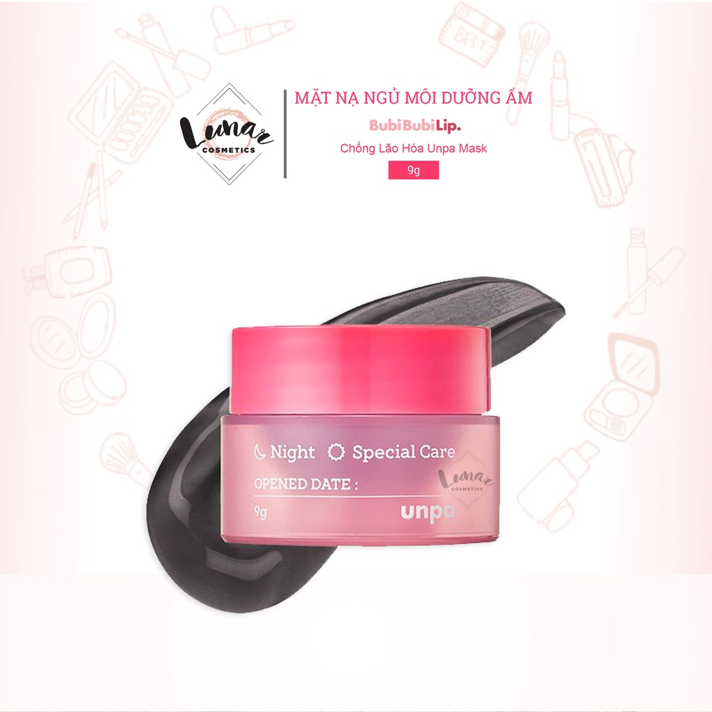 Mặt Nạ Ngủ Môi Dưỡng Ẩm Chống Lão Hóa Unpa Bubi Bubi Lip Mask 9g