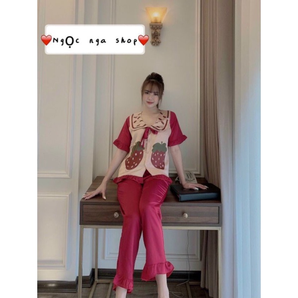 Bô lụa DÂU CỘC DÀI tay cộc quần dài siêu xinh kèm ảnh thật | BigBuy360 - bigbuy360.vn