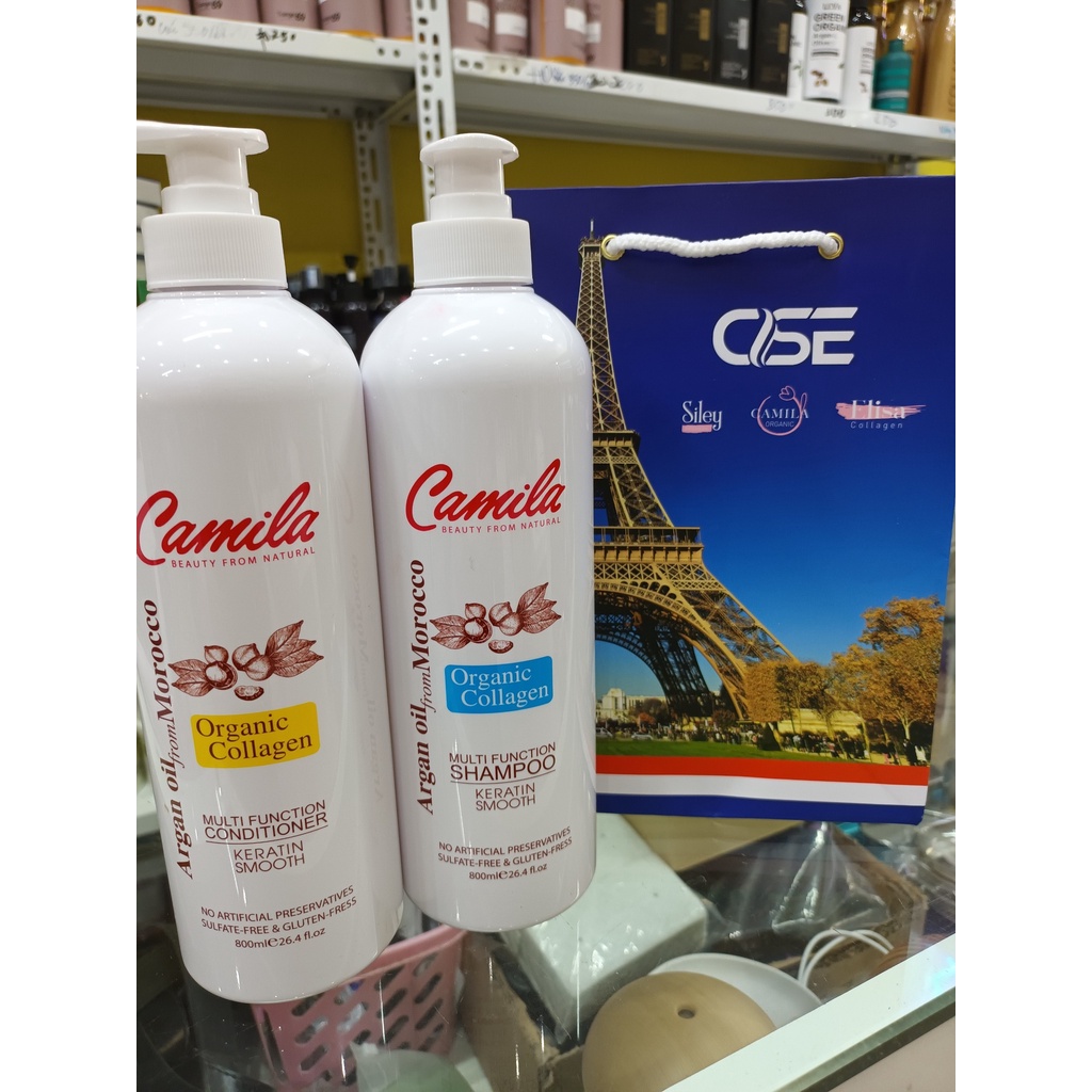 Cặp Dầu Gội Xả Mềm Mượt Organic Collagen CAMILA 800ml x2