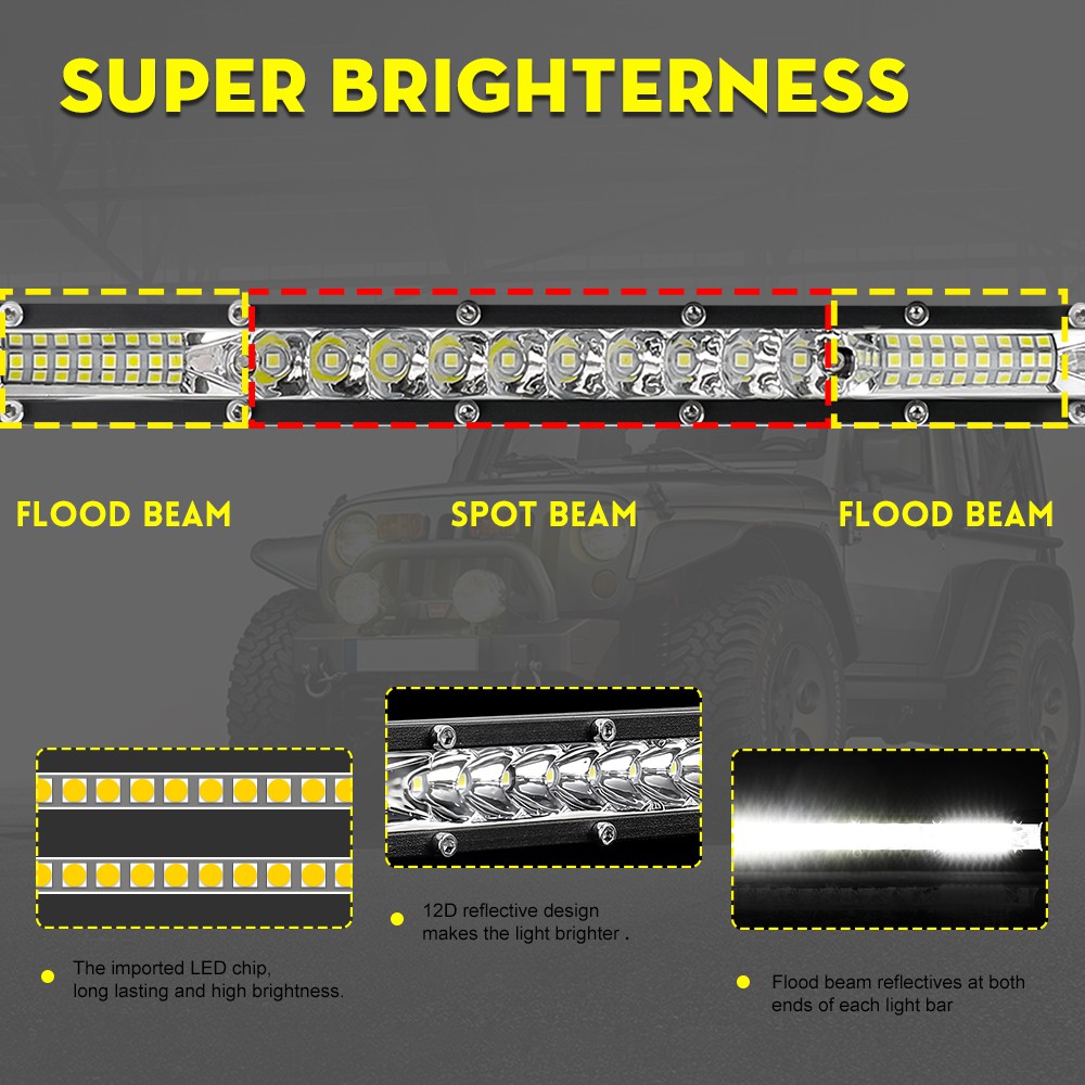 UNI-SHINE Thanh Đèn Led Uni-Shine 12 &quot;22&quot; 4x4 12v 24v Cho Xe Tải Atv Uaz