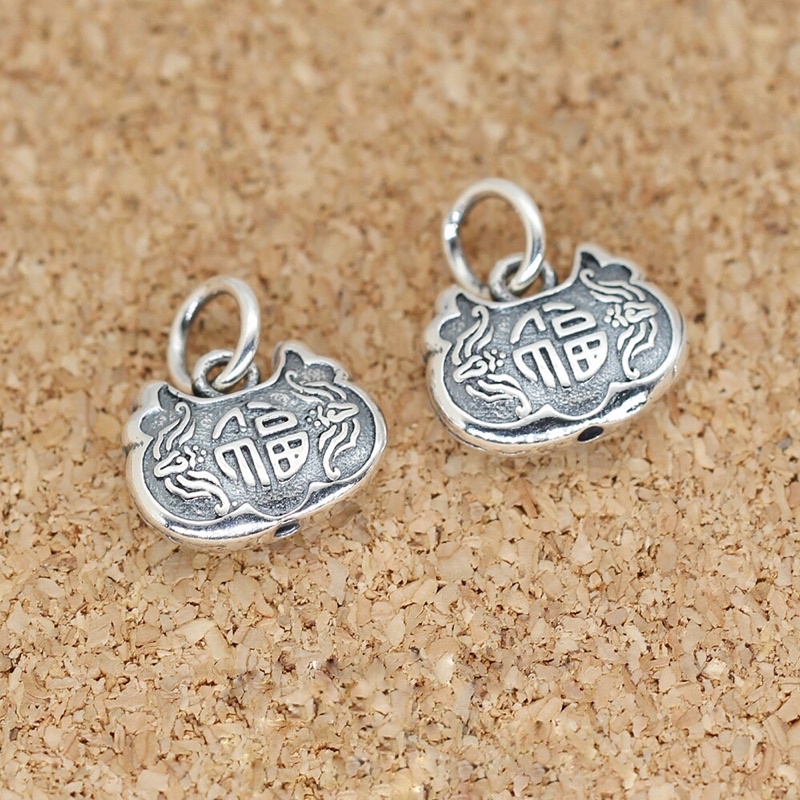 GIÁ SỈ  Charm bạc 3D khánh treo chữ Phúc - Bạc chuẩn_Hàng đẹp loại 1, PH766