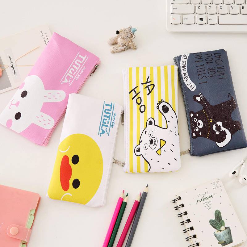 ⭐ iLado ⭐  Hộp bút chì thiết kế chia nilong chủ đề nhân vật túi zip nhỏ hộp vải đựng đồ Hộp đựng hộp bút hologram bút cute theme bọc zip tiểu an văn phòng phẩm Đa Dụng túi đựng đồ dùng cá nhân hình