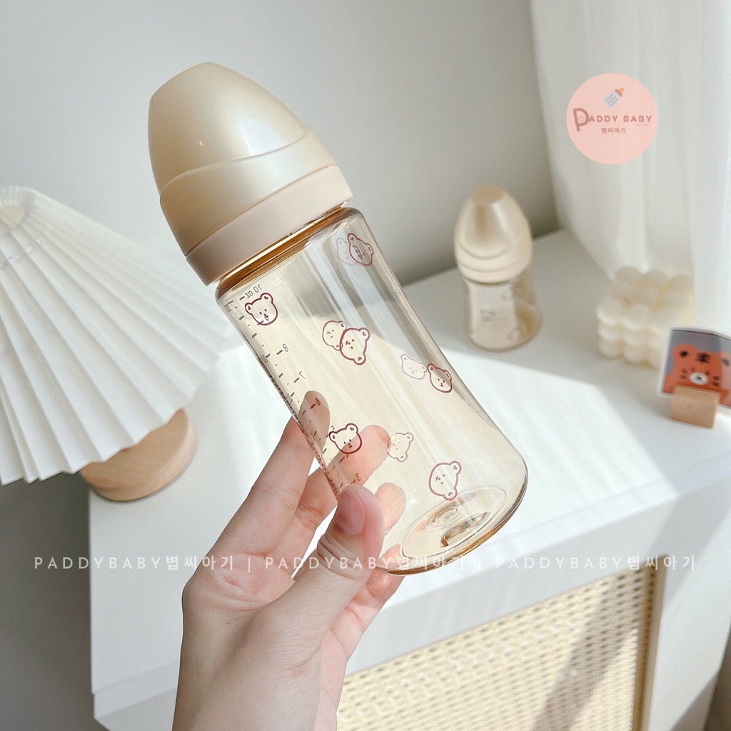 Bình sữa Grosmimi gâu Dotgom Hàn Quốc PPSU cho bé 200ml 300ml nội địa Hàn tách set &lt;Có sẵn&gt;