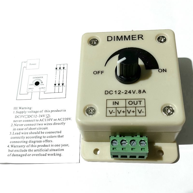 Dimmer điều chỉnh độ sáng cho LED DC 12-24V 8A