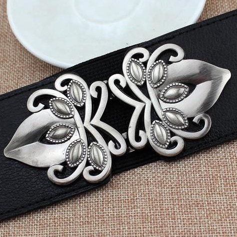 Thắt Lưng Nữ Bản Rộng Khóa Hợp Kim Hình Hoa Phong Cách retro Thời Trang