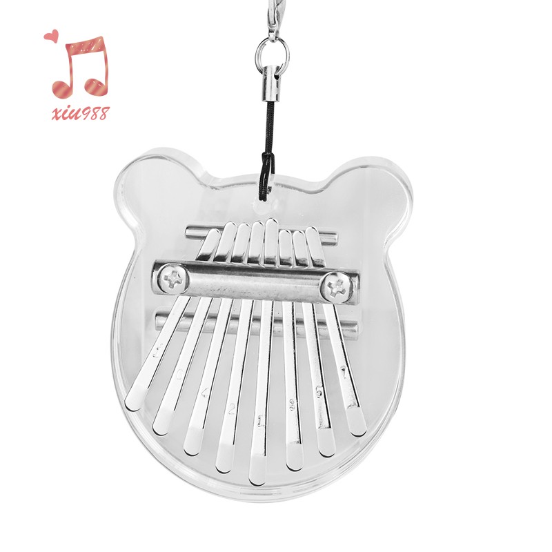 Đàn Kalimba 8 Phím Bằng Acrylic Trong Suốt Kèm Dây Đeo