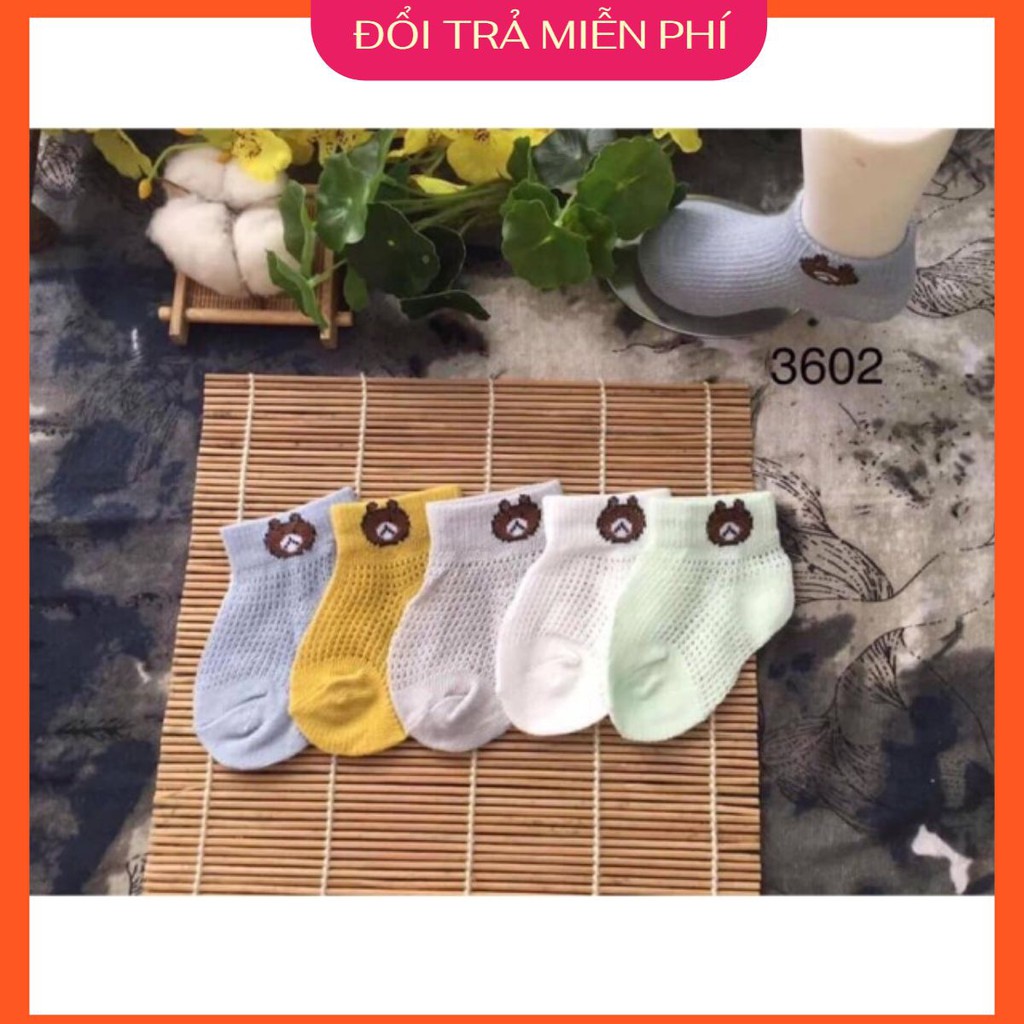 Set 5 Tất lưới gấu cho bé/ tất lưới gấu trẻ em hàng đẹp có size và ảnh thật