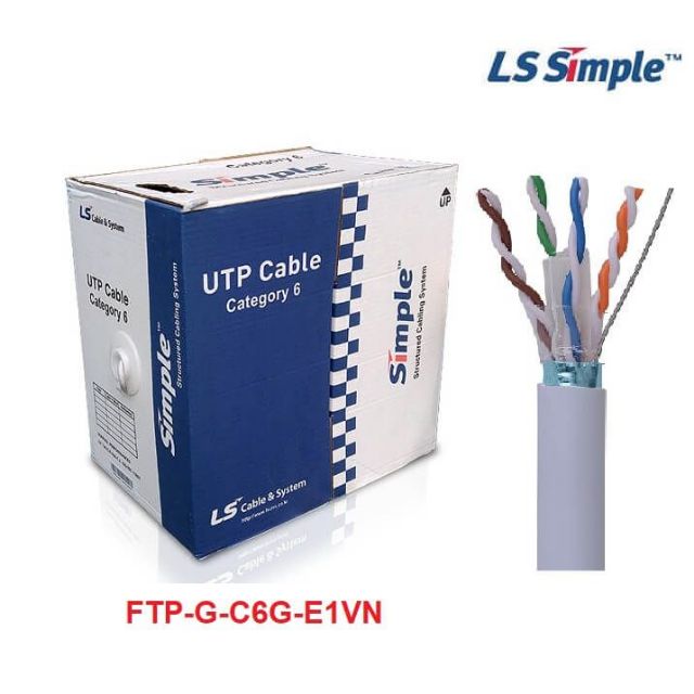 Cáp mạng 4 đôi LS Cat6 FTP-G-C6G-E1VN có vỏ bọc chống nhiễu