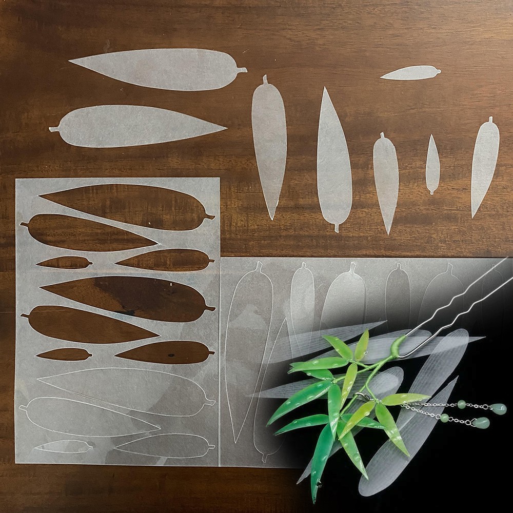 Lá trúc nhựa co nhiệt plastic shrink cắt sẵn làm thủ công handmade diy