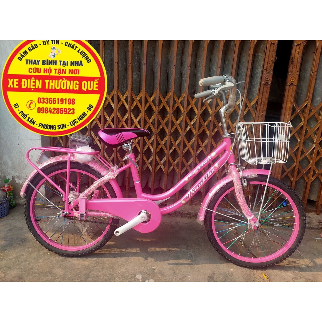 (Size 20 ) Xe Đạp Vinabike hồng bé gái 6-10 tuổi ( Ráp Sẵn )