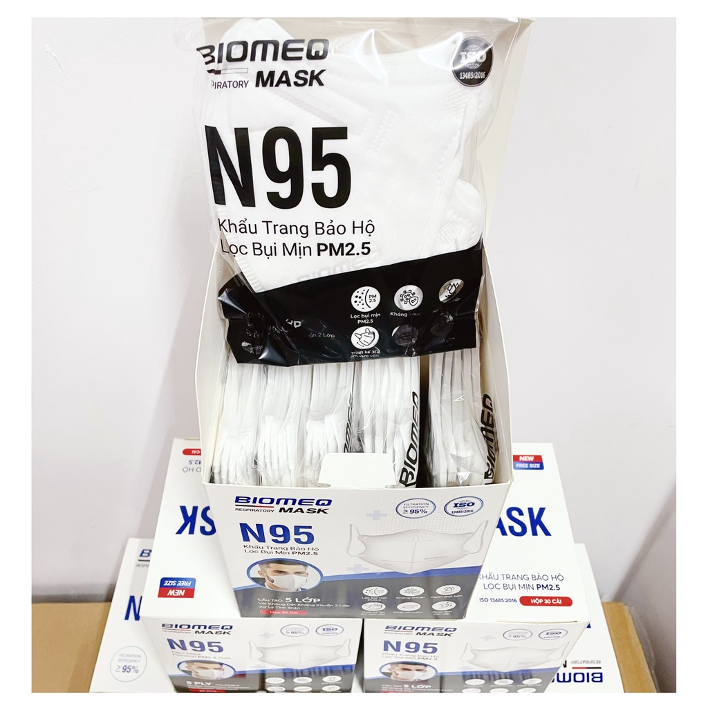✅ Khẩu trang y tế 5 lớp N95 Biomeq Mask - Lọc bụi mịn PM2.5