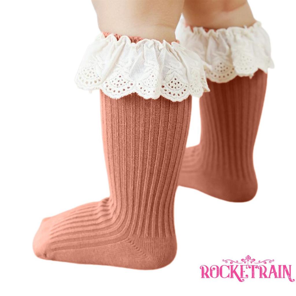 ✫Wv☾Vớ Ren Chống Trượt Có Keo Dán Dành Cho Bé Gái