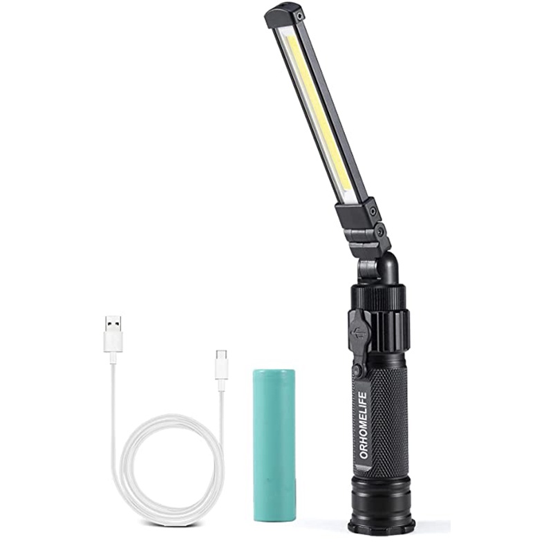 Đèn Pin Làm Việc Có Thể Gấp Gọn 1200 mAh Có Đế Nam Châm Xoay 360° Đèn Pin LED 5 Chế Độ Sáng Tiện Dụng Sửa Chữa Nhà Cửa/ Xe Hơi